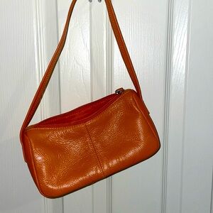 Mini orange leather bag